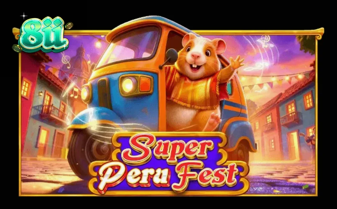Tampilan visual ceria dari mesin slot Super Peru Fest dengan elemen budaya Amerika Selatan.